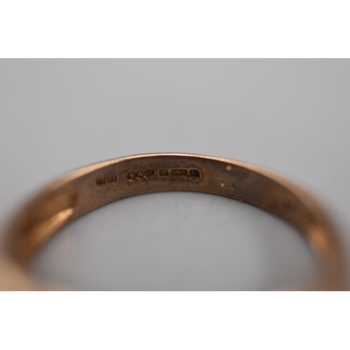 23 - Hallmarked 375 (9ct) Gold Ring (Size P) weight 2.43 grams (Missing Stones) Complete with presentatio... 