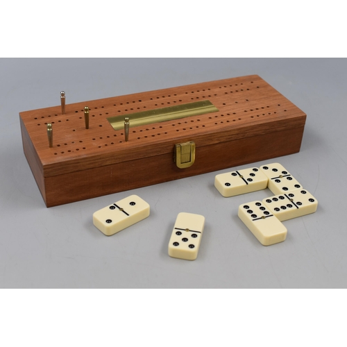 288 - Fine Quality Boxed Games Set to include Domino's and Cribbage