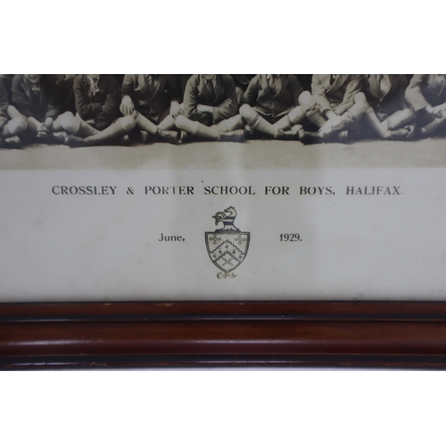 313 - Panoramic Framed and Glazed Photo Depicting 'Crossley & Porter School for Boys, Halifax June 1929' a... 