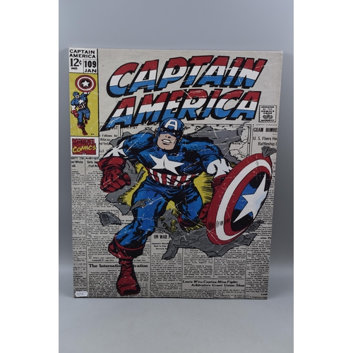 317 - Marvel Hero Origins Story Collection and a Captain America Wall Art