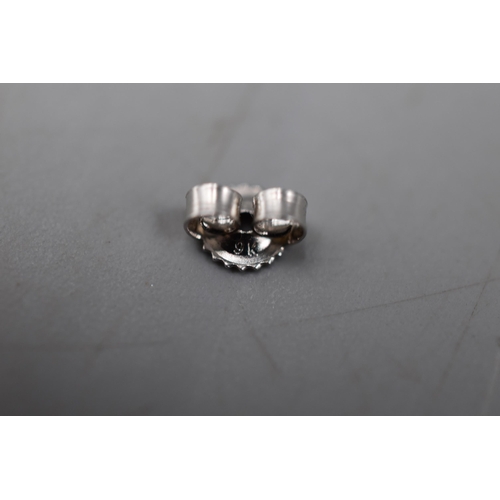 68 - A Pair of Black Stoned 9K White Gold Earrings, In Presentation Box.