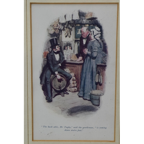 319 - Framed and Glazed Images depicting a Novella written by Charles Dickens Titled ' The Chimes' approx ... 