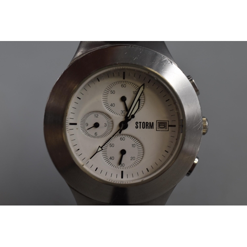 77 - Storm Chronograph Gents Watch with Leather Strap (Working)