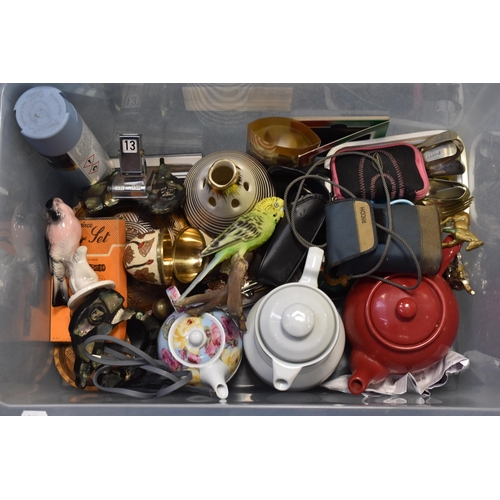 360 - Mixed House Clearance Lot Includes Perpetual Calendar, Teapots, Treen, Brassware, Cameras and More