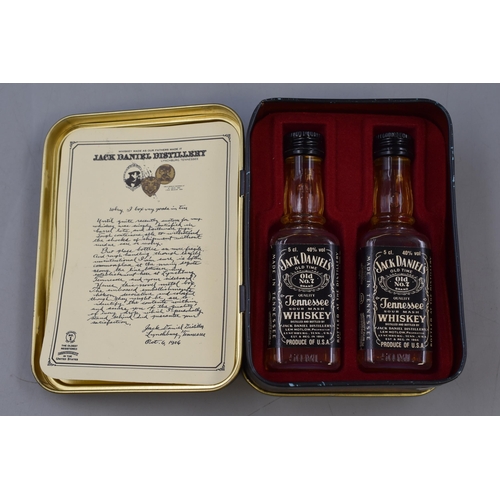 144 - Jack Daniels Old No 2 Whiskey Miniature Set in Metal Case