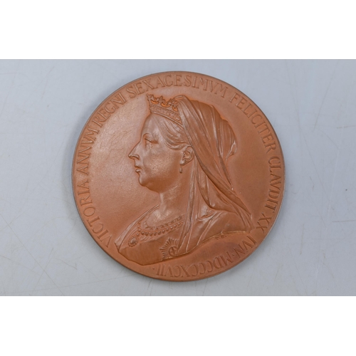 145 - Queen Victoria Diamond Jubilee 1897 Bronze Medal / Plaquette by Sir Thomas Brock Complete with Case