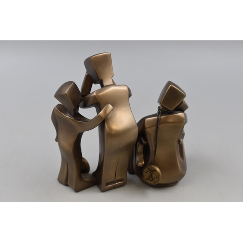 159 - Pair of Bronzed Effect Abstract Sculptures entitled You'll Be Ok and I'll Protect You with tags