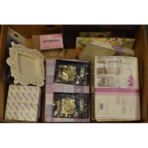 411 - Quality Mixed Lot of New boxed items to include Scented Writing Paper, Scented Soap Set, Carafe Set,... 