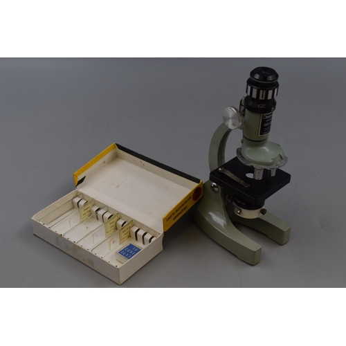 436 - A Greenkat Model B600s Microscope, With Slides, Tweezer Set and More.