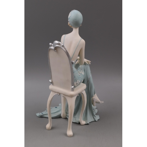 203 - Elegant Art Deco Style Seated lady Statue 9.5