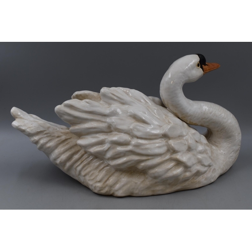 216 - LARGE Ceramic Swan Statue approx 18