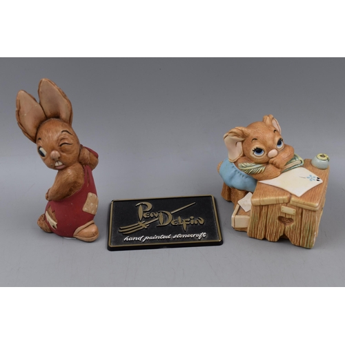 217 - Pendelfin items includes Rare 'Shiner' Vintage Pendelfin Figure (a/f), 'Boswell' Figure, Pendelfin C... 