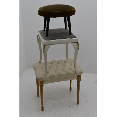 497 - Three Stools Includes Vintage Rutland