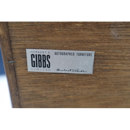 499 - Herbert & Gibbs Ltd Autographed Furniture Mid Century Teak Sliding Glass Fronted Display Cabinet  ap... 