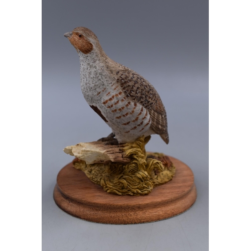 252 - Partridge on Branch with Wooden Base approx 6