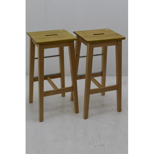 523 - Pair of Wood Bar Stools