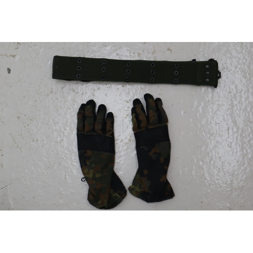 555 - Selection of Military Clothing including Jacket, Waistcoat, Pants, Gloves and Pistol Belt