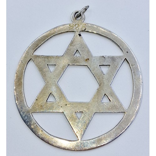 54 - Large Silver Star of David Pendant 2 Inch Diameter