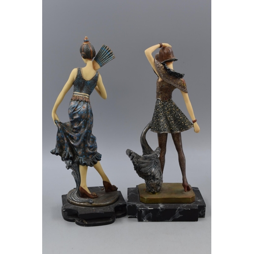 195 - Pair of Art Nouveau Style Female Statues approx 12