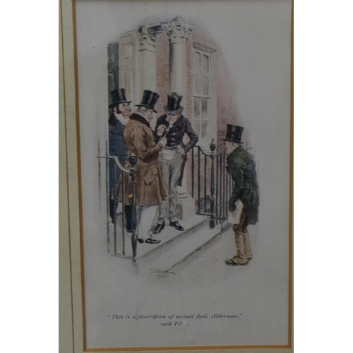 319 - Framed and Glazed Images depicting a Novella written by Charles Dickens Titled ' The Chimes' approx ... 