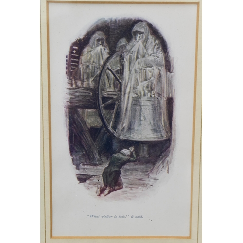 319 - Framed and Glazed Images depicting a Novella written by Charles Dickens Titled ' The Chimes' approx ... 