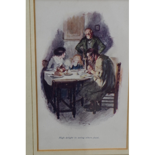 319 - Framed and Glazed Images depicting a Novella written by Charles Dickens Titled ' The Chimes' approx ... 