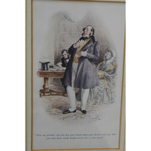 319 - Framed and Glazed Images depicting a Novella written by Charles Dickens Titled ' The Chimes' approx ... 