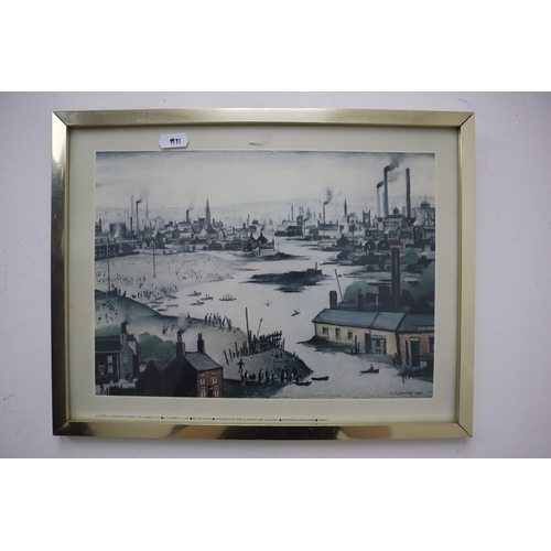 320 - Two Framed and Glazed Lowry Prints. Includes 'Coming Home From The Mill' And 'River Scene'. Largest ... 