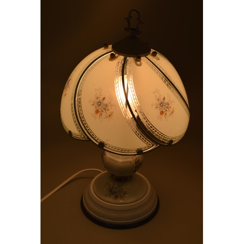 324 - Vintage Touch Tri-Light Bedside/Table Lamp, Floral Design approx 16