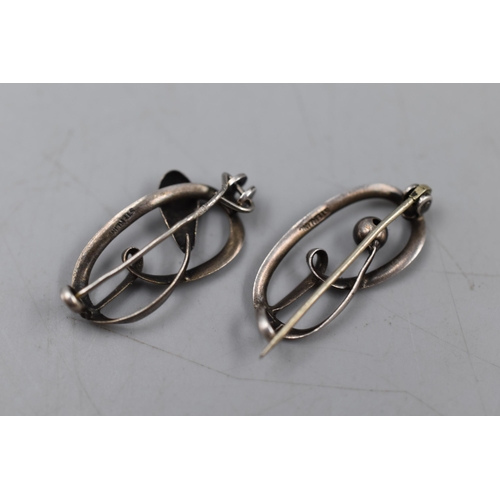 9 - Two Similar Sterling Silver Brooches