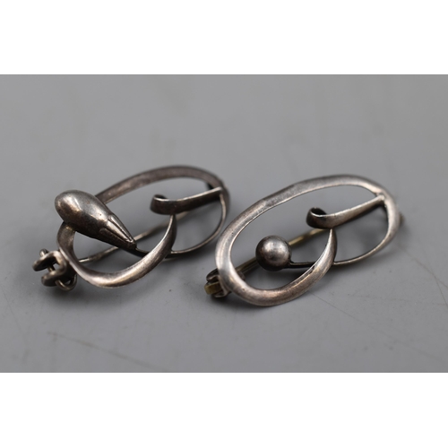 9 - Two Similar Sterling Silver Brooches