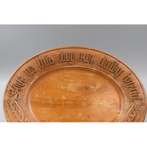 330 - Vintage Give us this day our daily bread Wooden Collection Tray (13.5