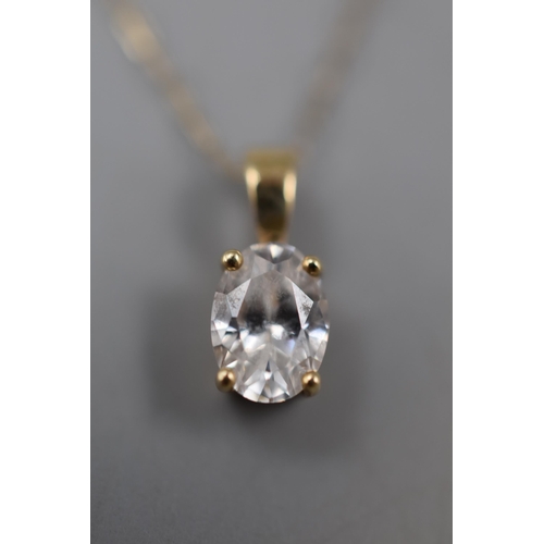 19 - Gold 9 Carat With Crystal Pendant in Presentation Case