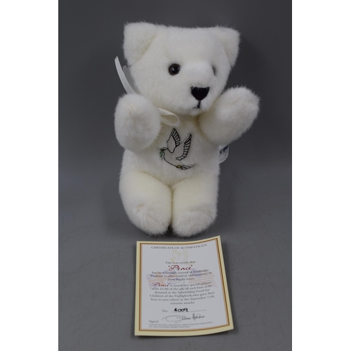 358 - Collectable Merrythought 'Peace' Bear. Complete with Certificate in Box.