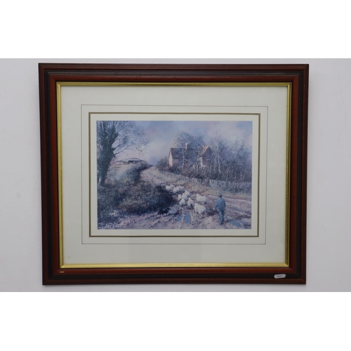 385 - Two matching framed and glazed prints depicting countryside scenes (60cm x 50cm)