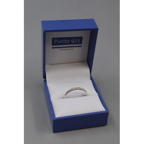 53 - Silver 925 Thin Band Ring (Size O) Complete with Presentation Box