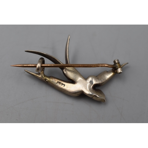 74 - Sterling Silver Swift or Swallow Brooch