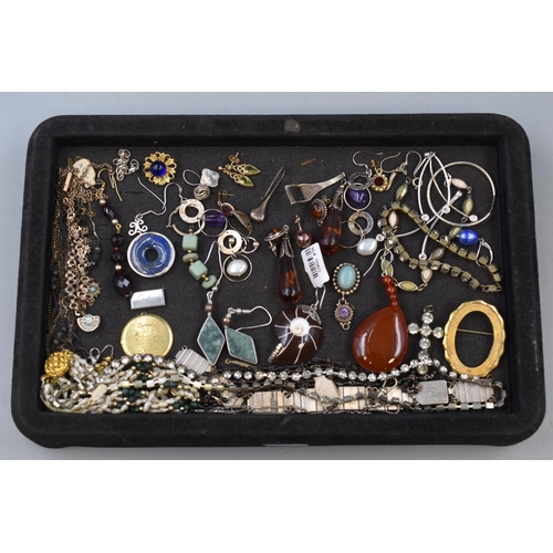 91 - Mixed Jewellery Bits Tray , Lots of Silver, Possible Bits of Gold