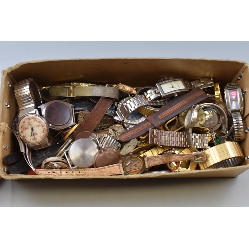 92 - Box Full of Old Watch Heads, Jewellery Bits  and Watch Parts