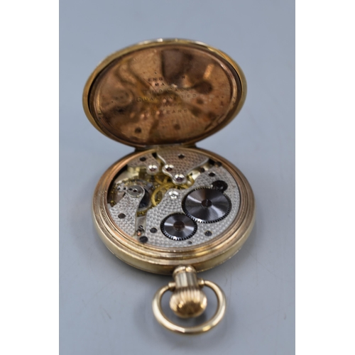 101 - Gold plated Dennison Star Cased Swiss made Pocket Watch (requires attention)