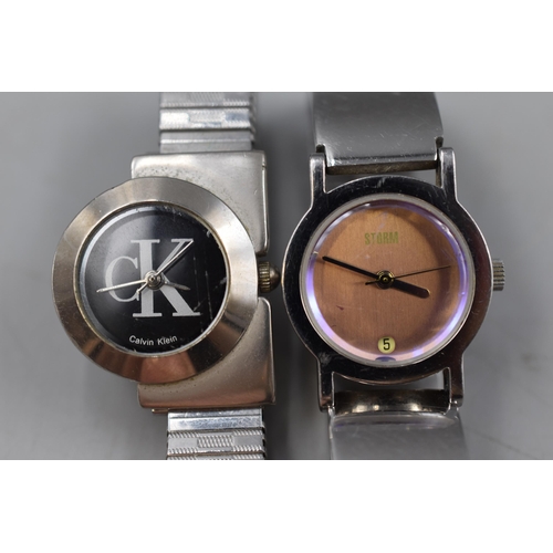 124 - Two Ladies Watches including Calvin Klein and Storm (Both Working)