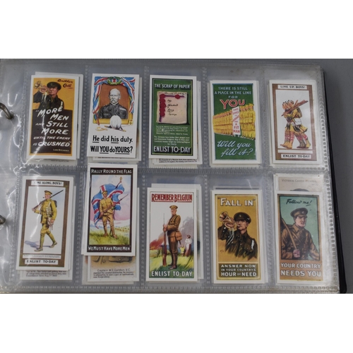 496 - A Folder Containing a Large Selection of Cigarette and Tea Cards. Includes Wills, Players, Taddy & C... 