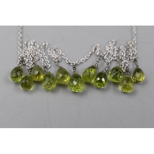 167 - New With Tag Sterling Silver Peridot Necklace In Presentation Box