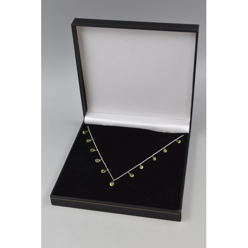 167 - New With Tag Sterling Silver Peridot Necklace In Presentation Box