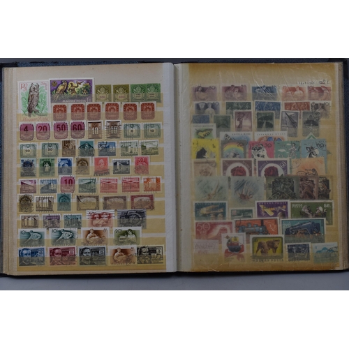 512 - Three Worldwide Stamp Albums Containing Stamps From Hungary, Australia, Belgium, Bulgaria, and Lots ... 