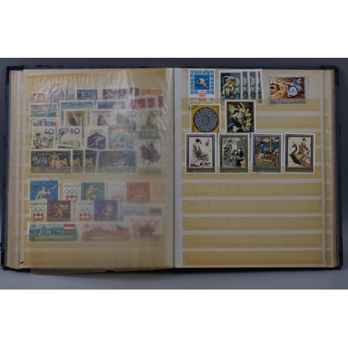 512 - Three Worldwide Stamp Albums Containing Stamps From Hungary, Australia, Belgium, Bulgaria, and Lots ... 