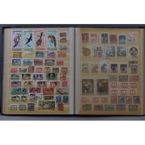 512 - Three Worldwide Stamp Albums Containing Stamps From Hungary, Australia, Belgium, Bulgaria, and Lots ... 