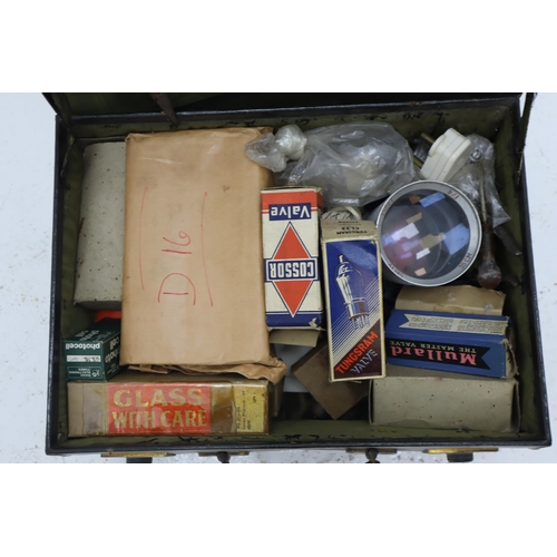 538 - A Selection of Projector Spare Parts and Accessories in Vintage Leather Case. Includes Valves, Lense... 