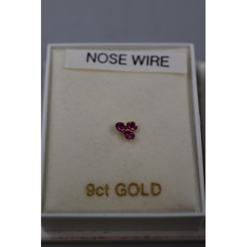 194 - Five New 9 Carat Gold Nose Studs