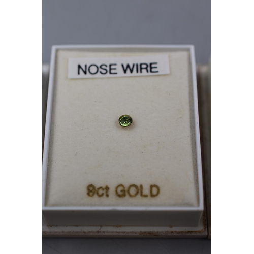 194 - Five New 9 Carat Gold Nose Studs